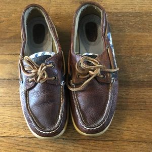 Sperrys Blue Plaid boat shoes